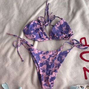 SHEIN Purple and Pink Floral Bikini